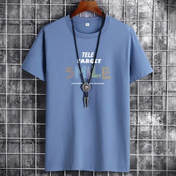 Футболка для мужчин 2023, Летняя футболка, Винтажная хлопковая футболка в стиле Харадзюку, Повседневная Мужская футболка с коротким рукавом и круглым вырезом, негабаритная мужская одежда