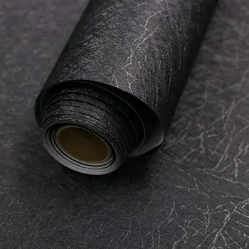 Черные Шелковые обои с тиснением, Самоклеящаяся водонепроницаемая контактная бумага, наклейки на столешницу для корпусной мебели