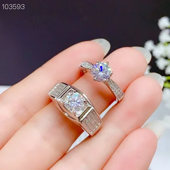 【M & T】 2022 классическое кольцо с муассанитом из стерлингового серебра, парное кольцо, элегантные ювелирные украшения, подарки для помолвки и свадебной вечеринки